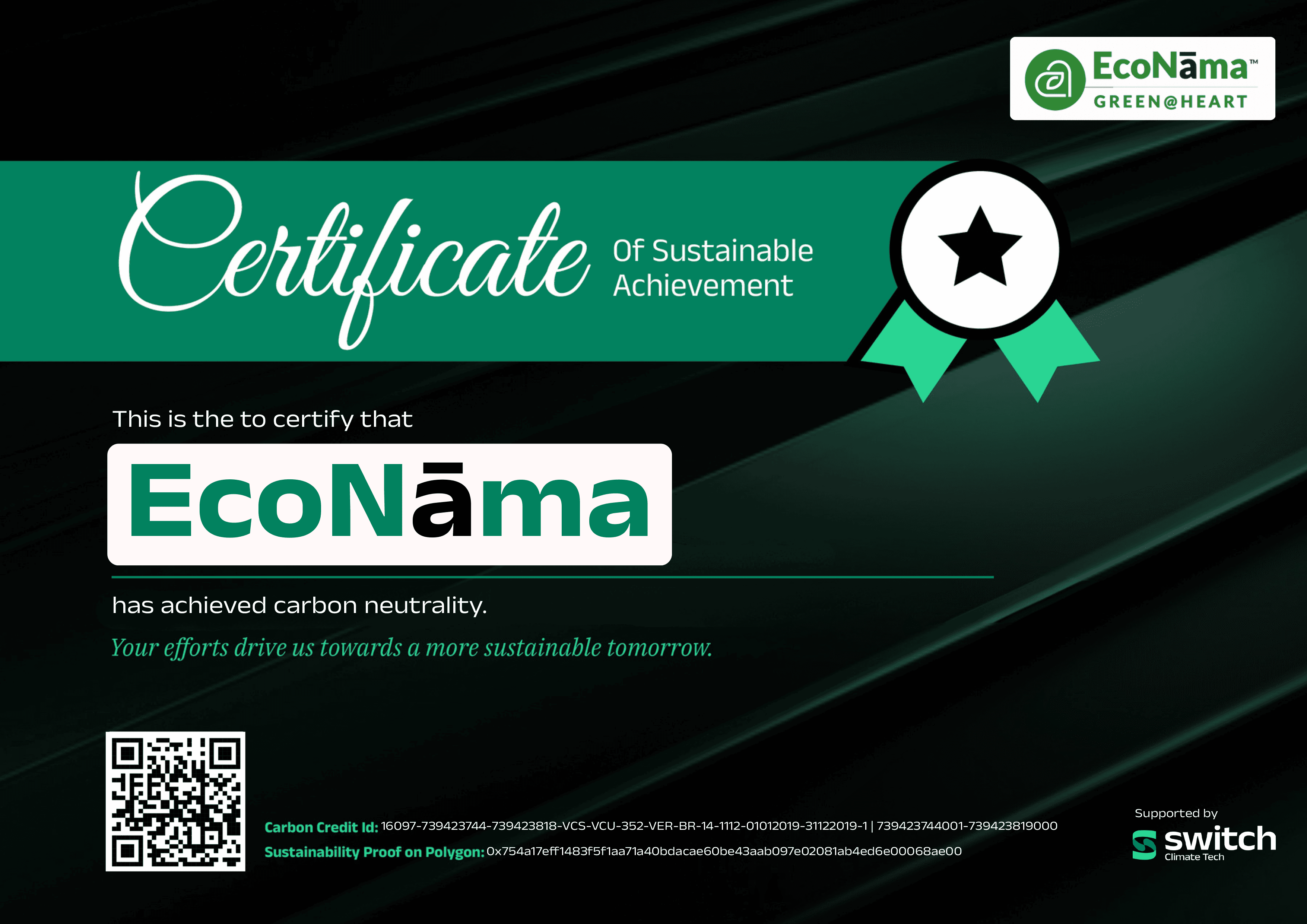 EcoNama Certified Accreditations